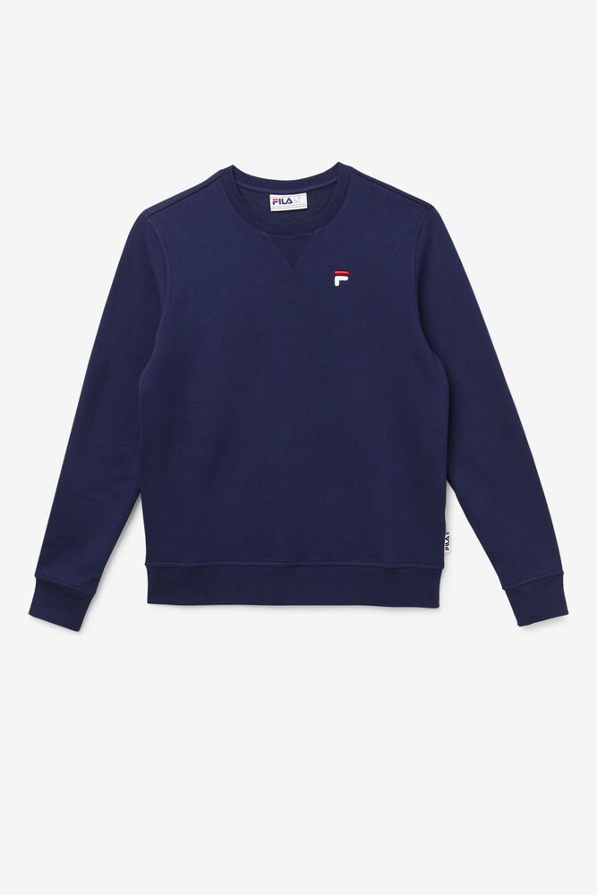 Fila Sweatshirt Mens Navy - Kieve - Philippines 6972045-UJ